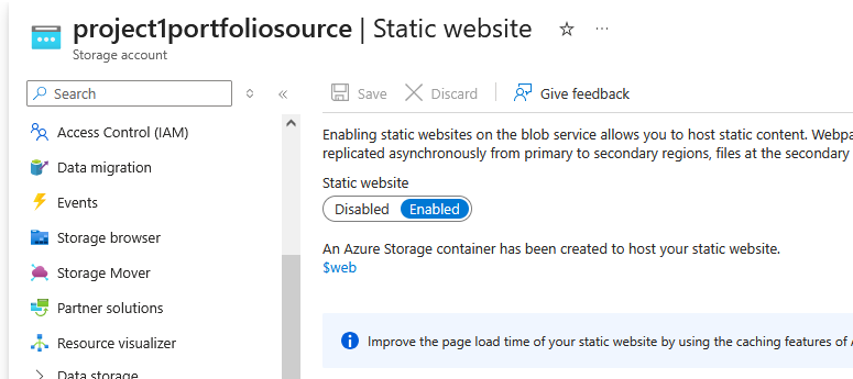 Website using Azure