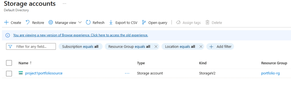 Website using Azure
