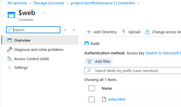 Website using Azure