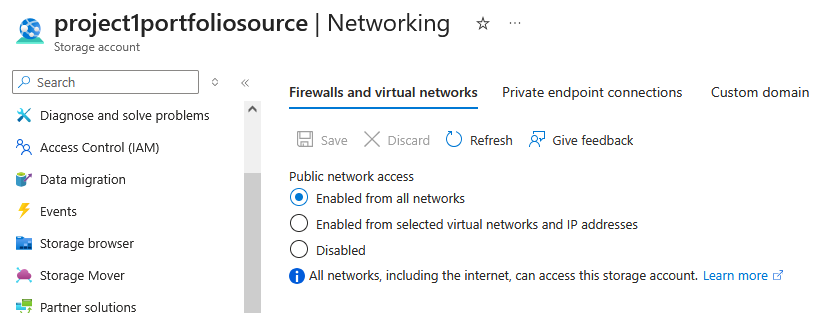Website using Azure